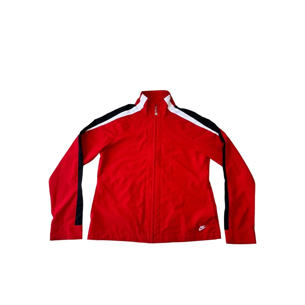 Vintage Y2K Nike Windbreaker Track Jacket Full Zip Red Women's Size L